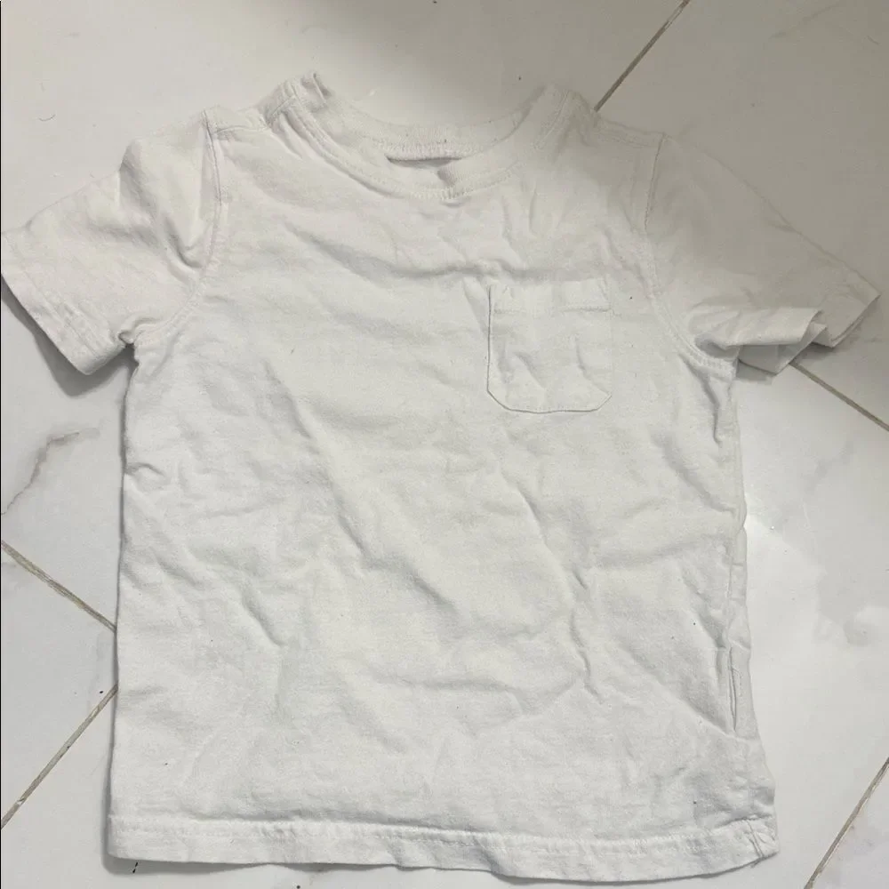 Classic White Kids T-Shirt Pocket T Shirt 3T Short Sleeve